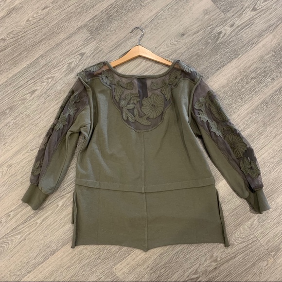 Free People Olive 3/4 Sleeve Top - Picture 6 of 8